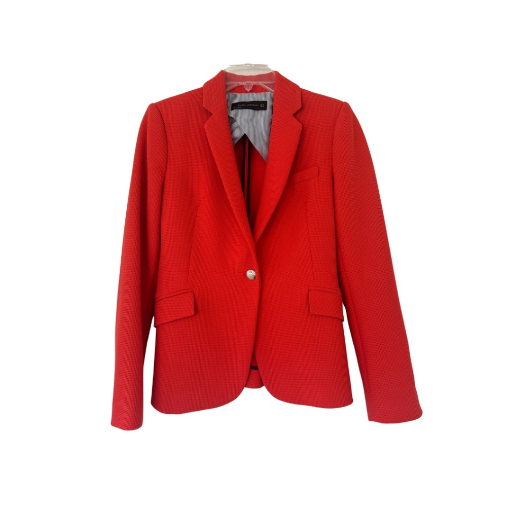 Women's Orange Zara One-Button Blazer